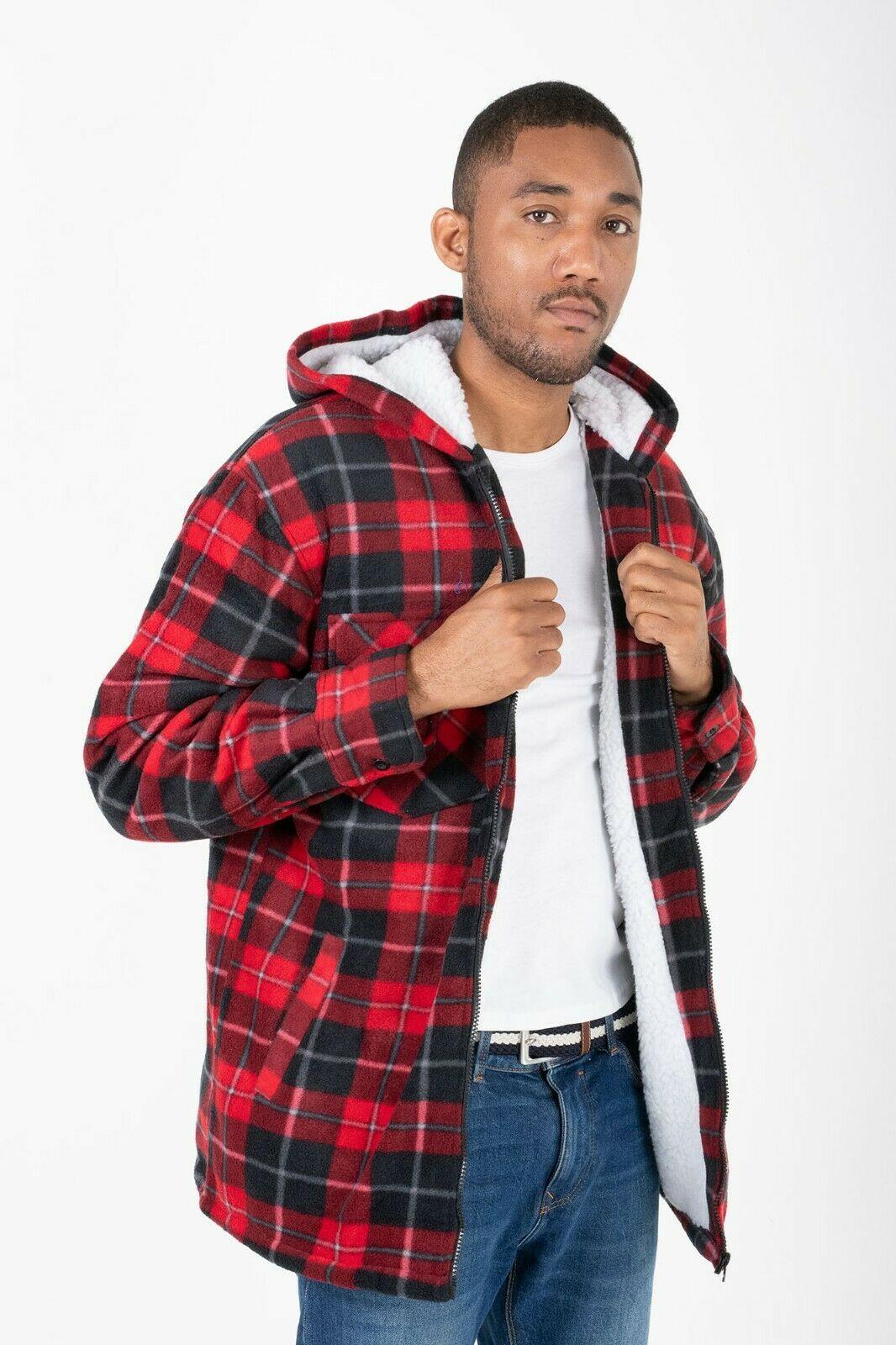 Hazy Blue Naxter Lumberjack Flannel Zip Up Hooded Jacket - Image 4