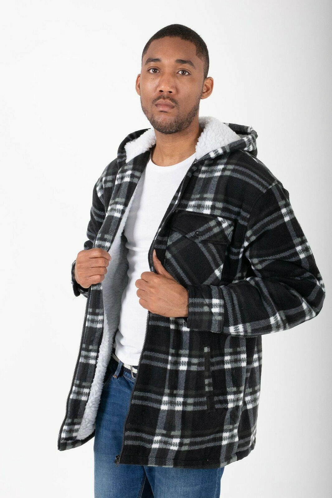 Hazy Blue Naxter Lumberjack Flannel Zip Up Hooded Jacket - Image 7