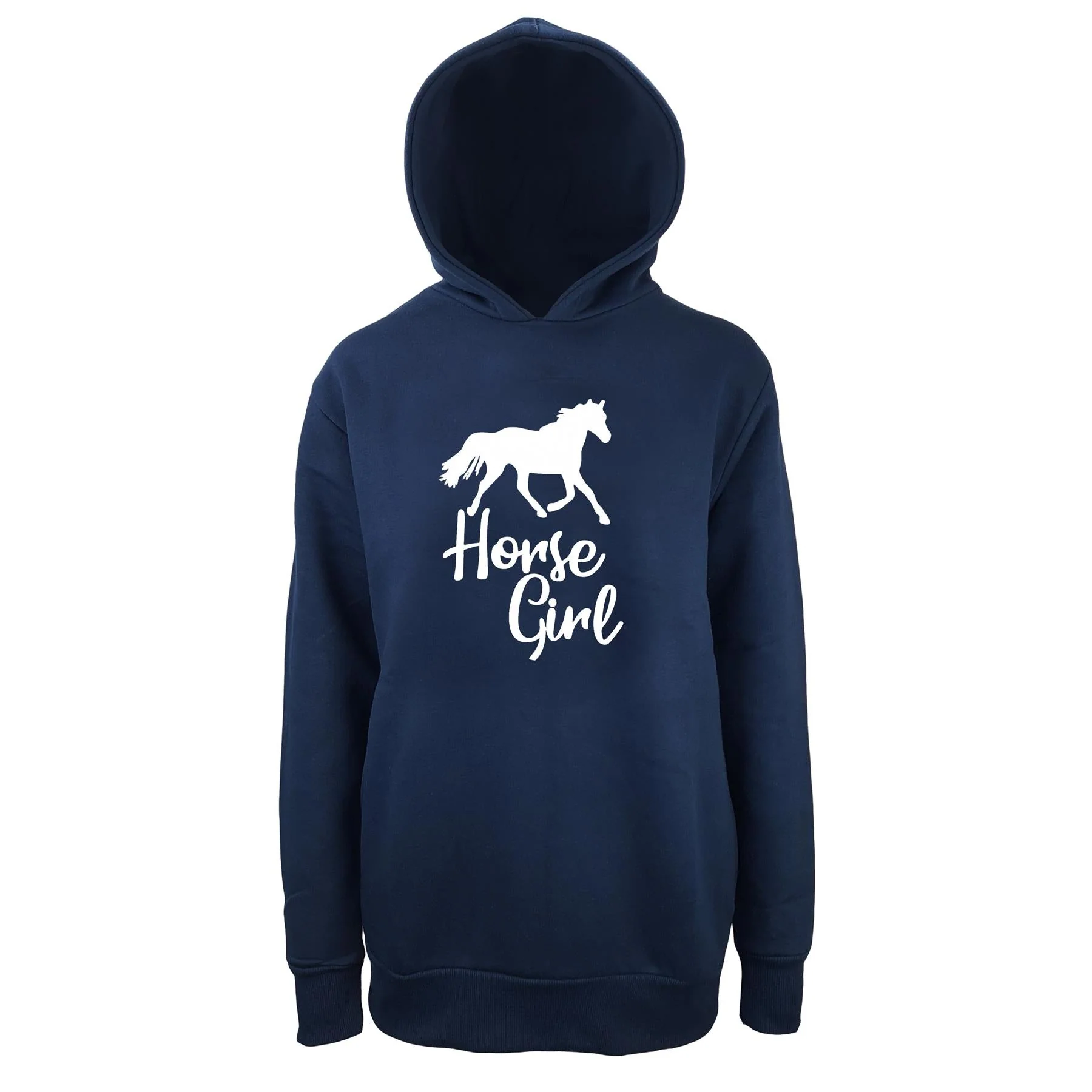 Hazy Blue Womens Pullover Hoodie - Horses - Image 6