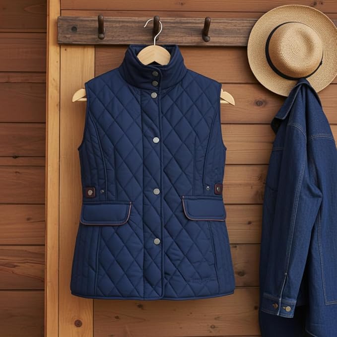 Hazy Blue Joanne Quilted Gilet - Image 13