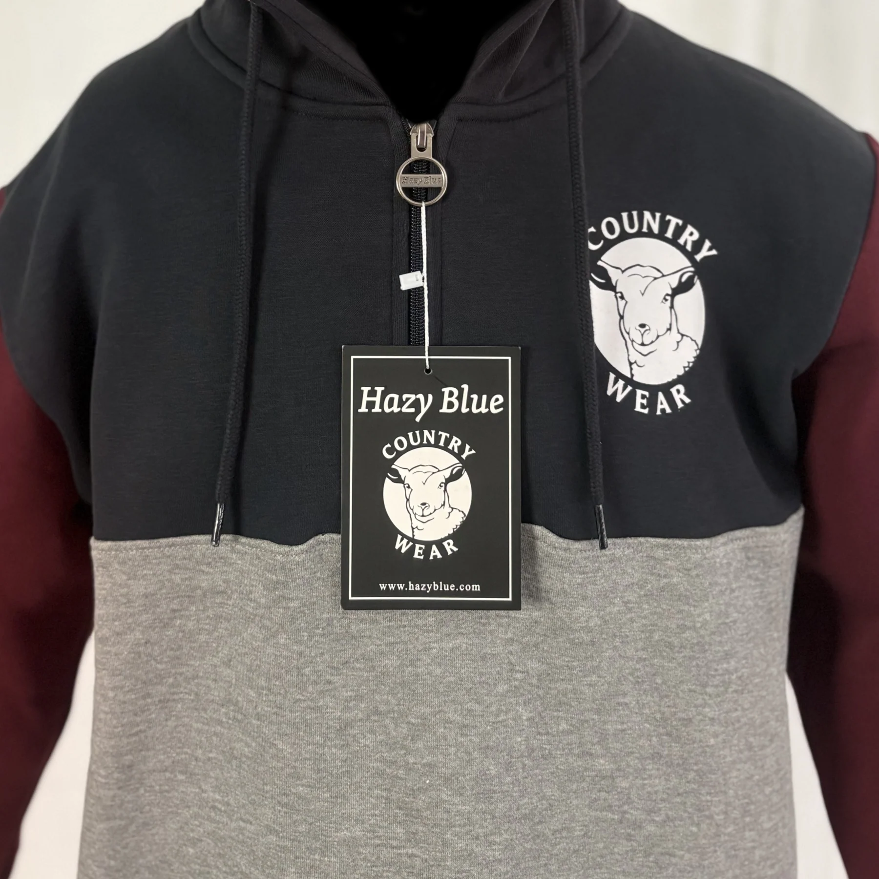 Hazy Blue Kids Newby Quarter Zip Hoody with Country Wear Sheep Logo - Image 12