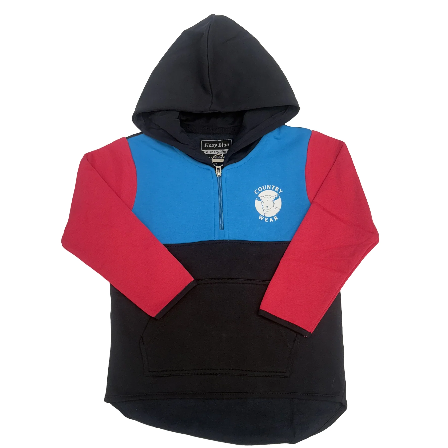 Hazy Blue Kids Newby Quarter Zip Hoody with Country Wear Sheep Logo - Image 6
