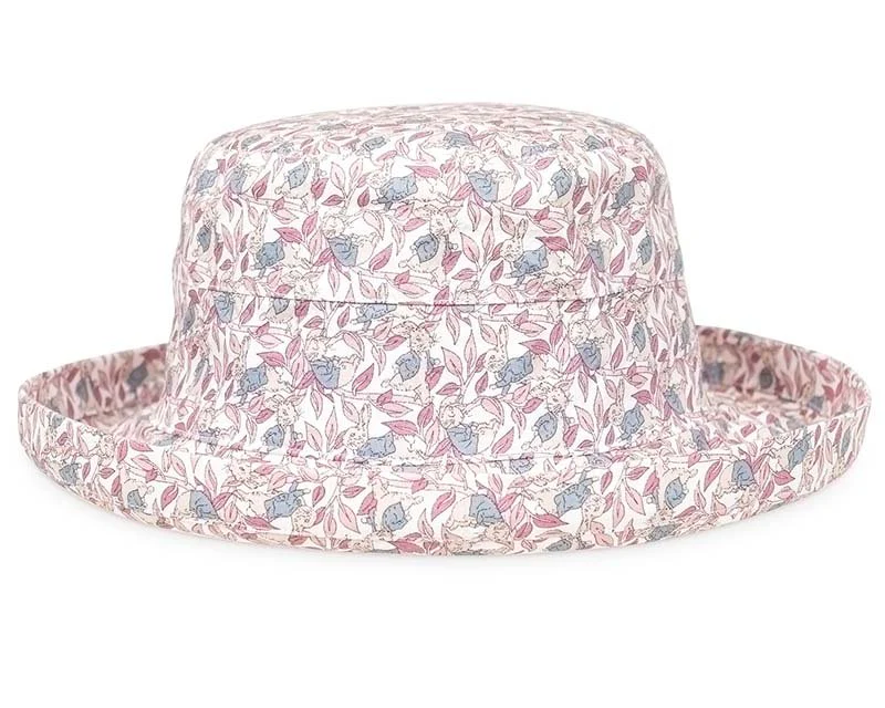 Ladies floral print turn up brim sun hat - Image 4