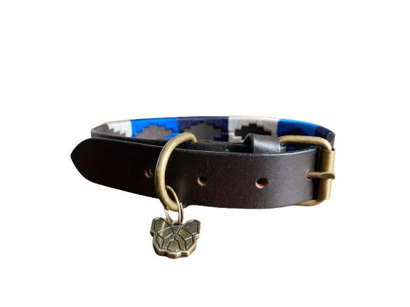 Luxury Polo Leather Dog Collar | Hazy Blue - Image 13