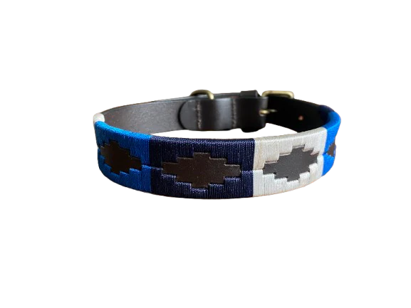 Luxury Polo Leather Dog Collar | Hazy Blue - Image 14