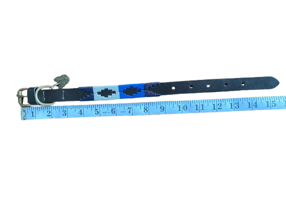 Luxury Polo Leather Dog Collar | Hazy Blue - Image 17