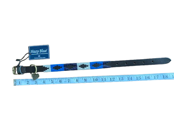 Luxury Polo Leather Dog Collar | Hazy Blue - Image 19