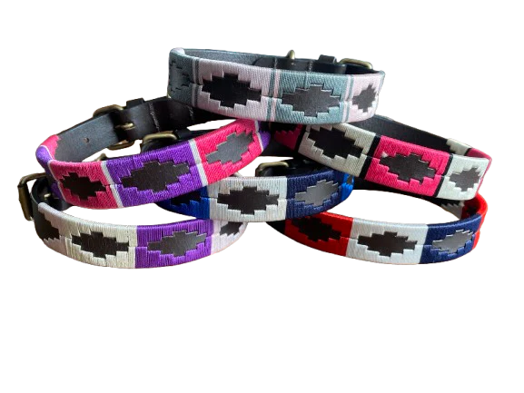 Luxury Polo Leather Dog Collar | Hazy Blue - Image 2