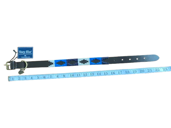 Luxury Polo Leather Dog Collar | Hazy Blue - Image 20