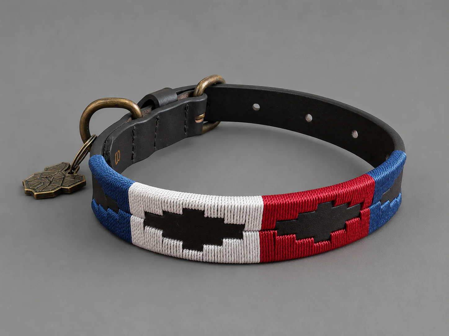 Luxury Polo Leather Dog Collar | Hazy Blue - Image 25