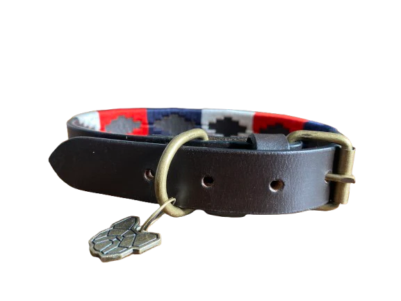 Luxury Polo Leather Dog Collar | Hazy Blue - Image 6