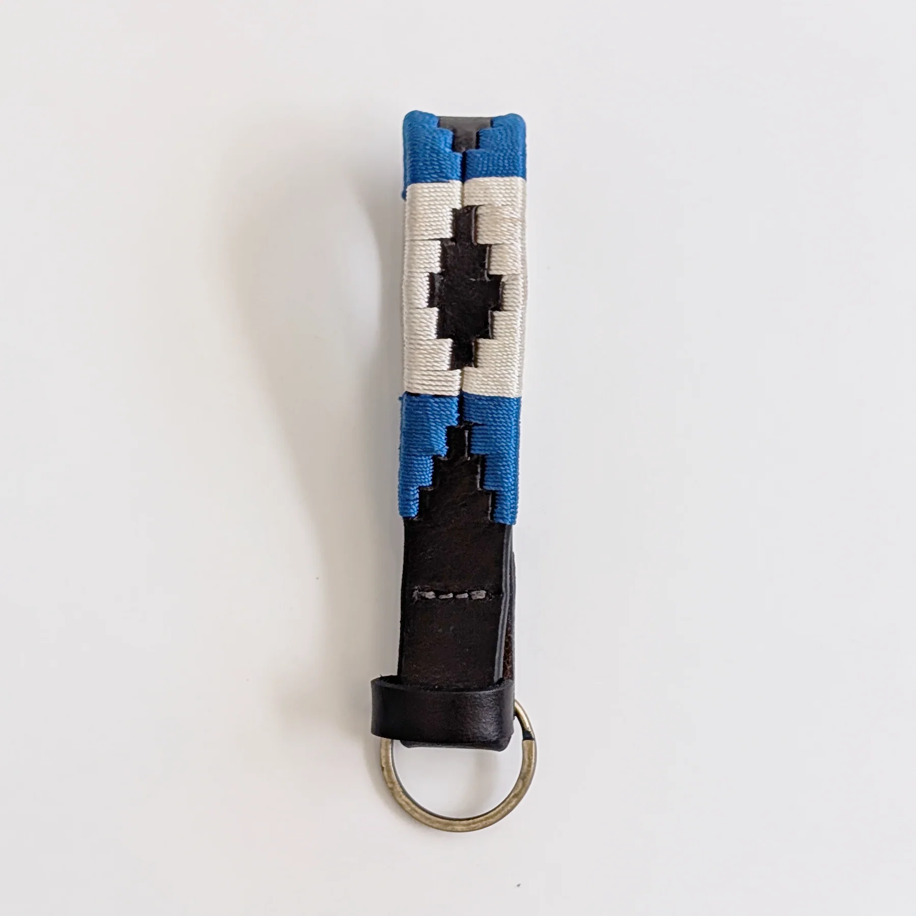 Hazy Blue Leather Loop Polo Key Rings - Image 10