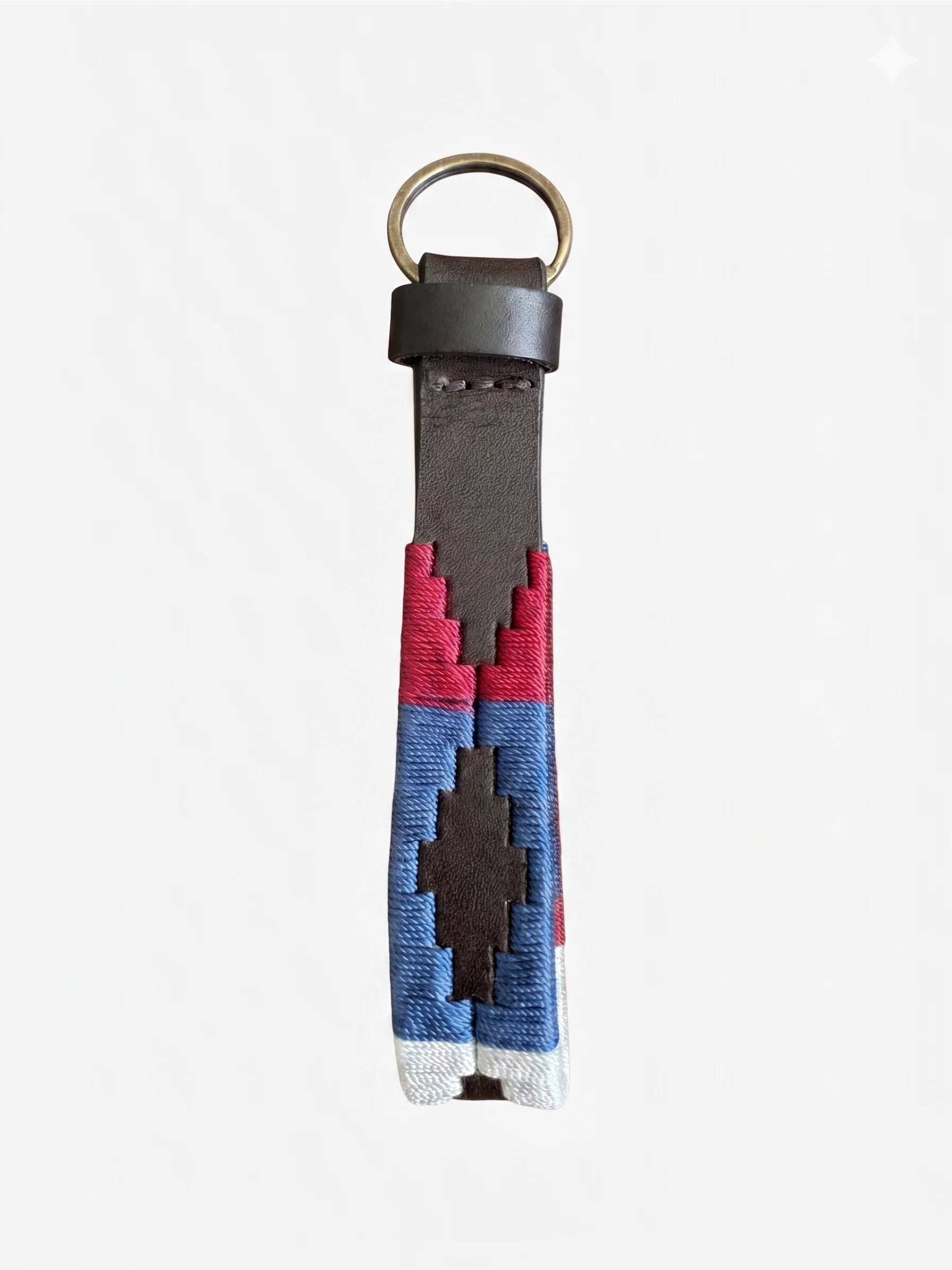 Hazy Blue Leather Loop Polo Key Rings - Image 13