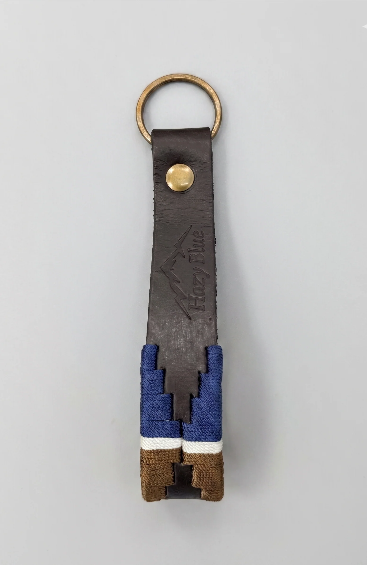 Hazy Blue Leather Loop Polo Key Rings - Image 14