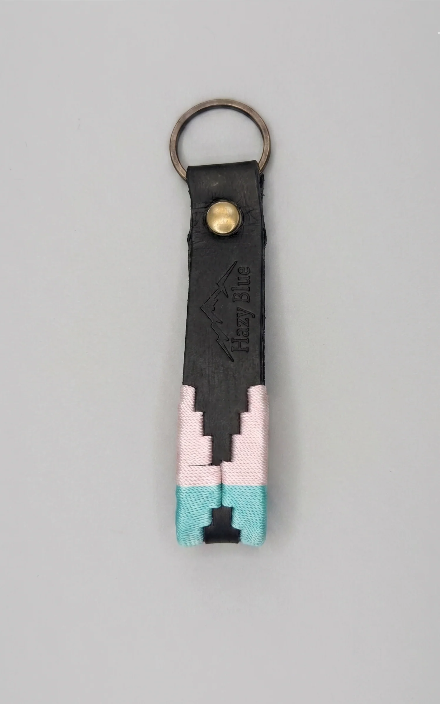 Hazy Blue Leather Loop Polo Key Rings - Image 15