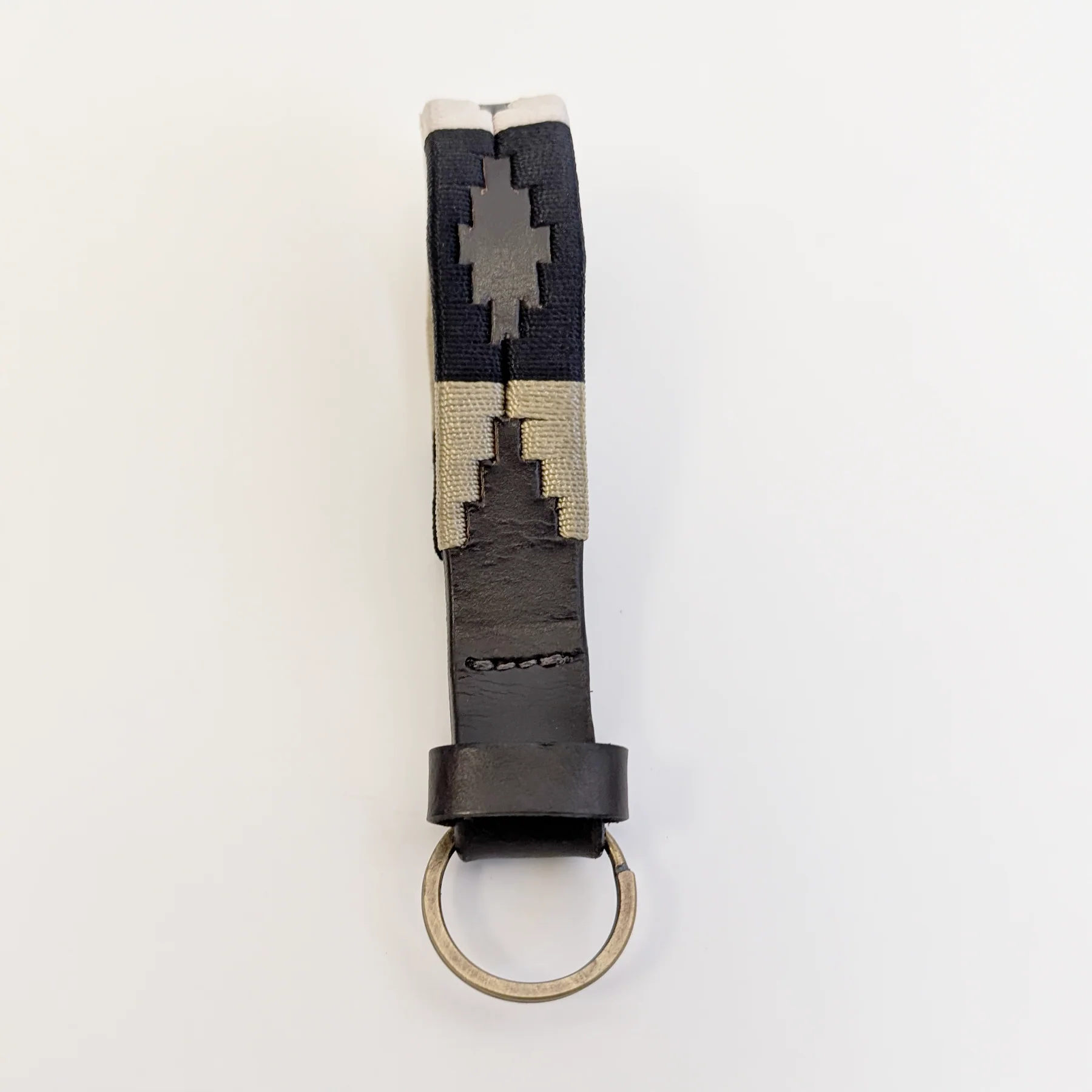 Hazy Blue Leather Loop Polo Key Rings - Image 3