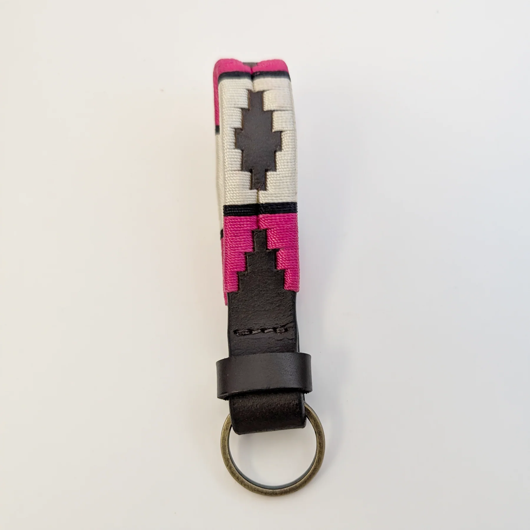 Hazy Blue Leather Loop Polo Key Rings - Image 4