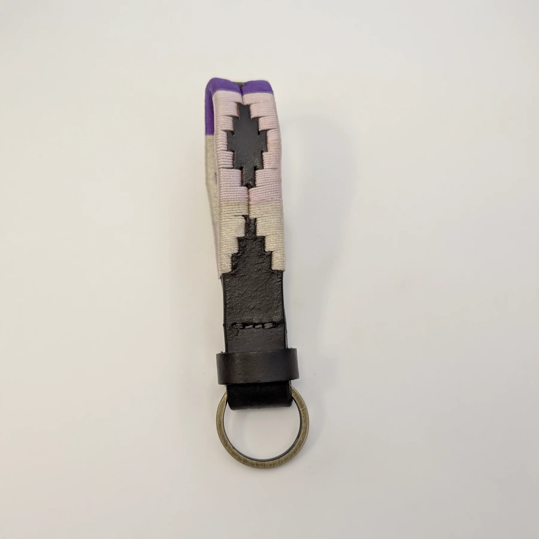 Hazy Blue Leather Loop Polo Key Rings - Image 7