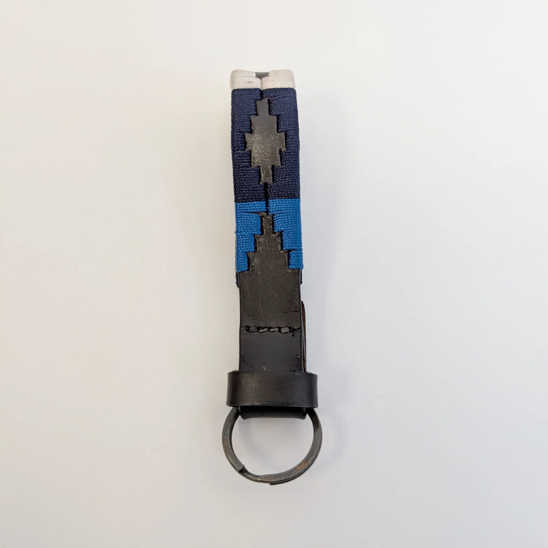 Hazy Blue Leather Loop Polo Key Rings - Image 9