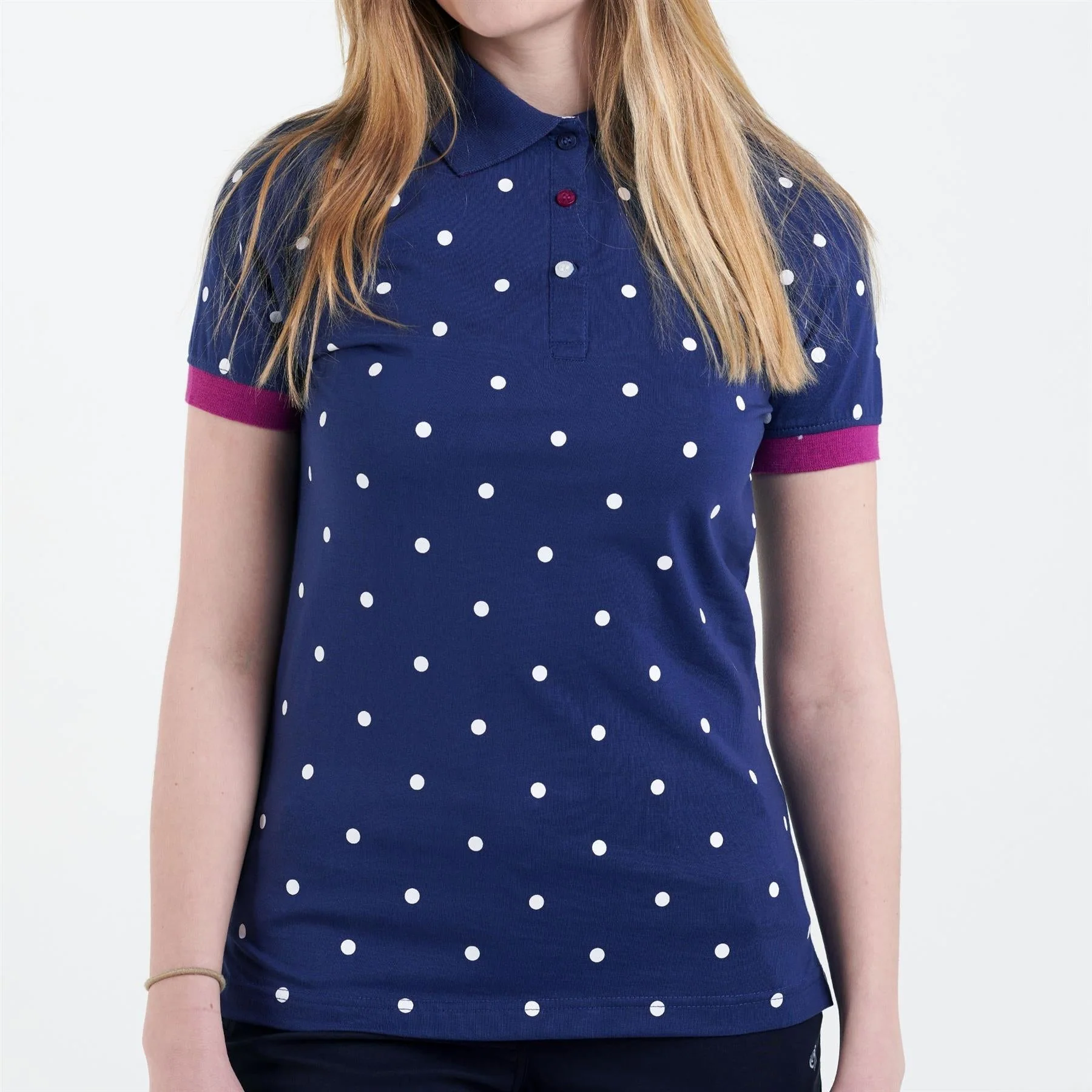 Hazy Blue Womens Short Sleeve Polo Shirt - Lilly - Image 2
