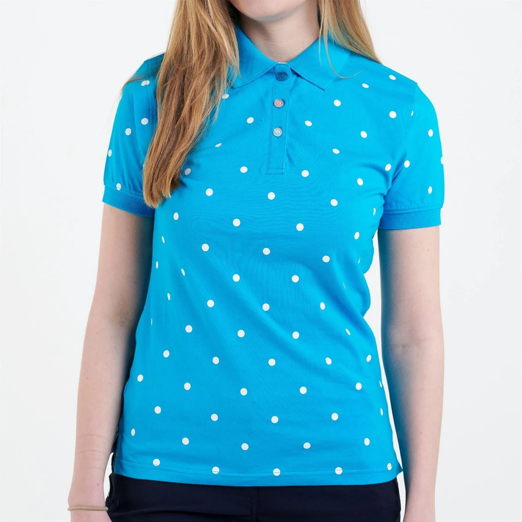 Hazy Blue Womens Short Sleeve Polo Shirt - Lilly - Image 4