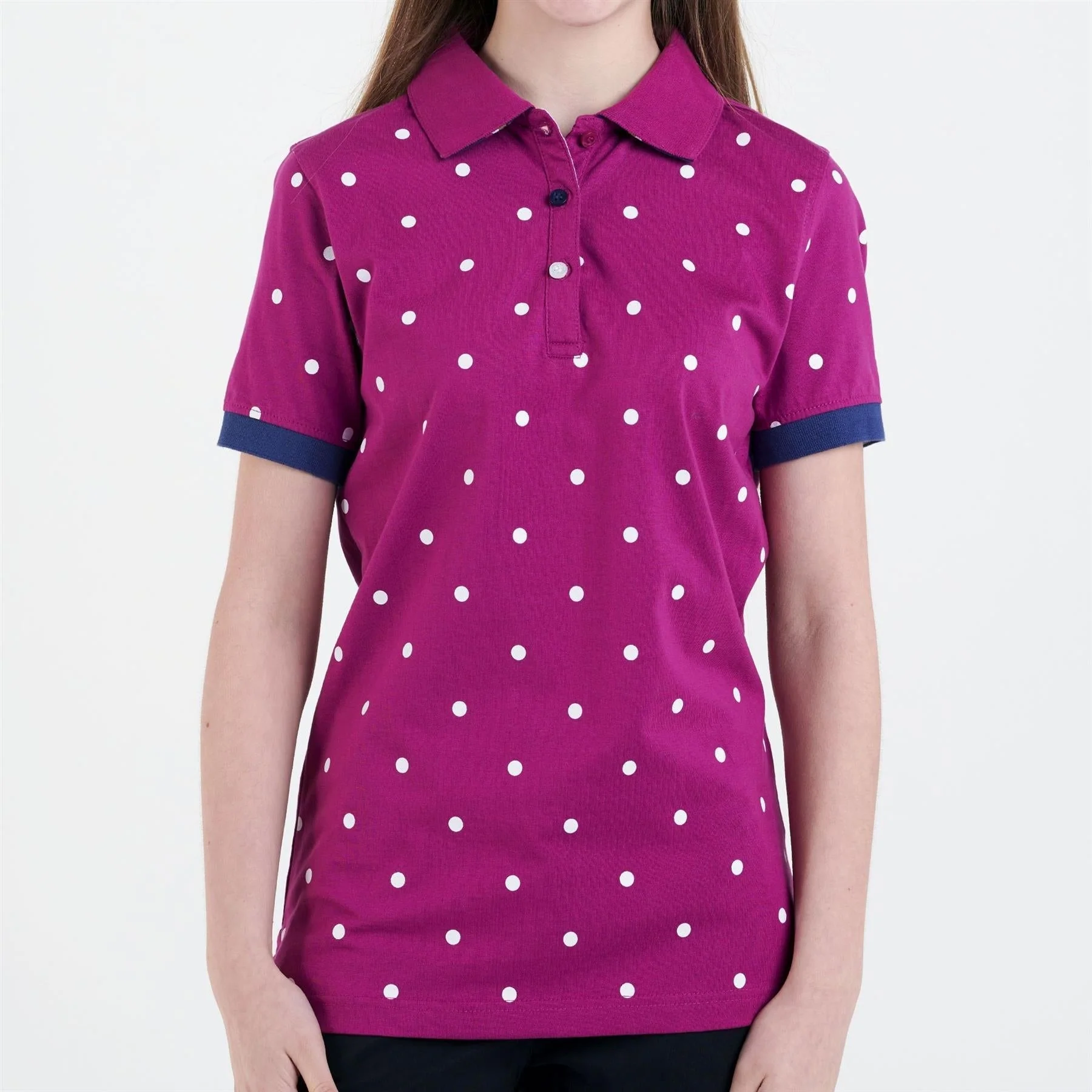 Hazy Blue Womens Short Sleeve Polo Shirt - Lilly - Image 6