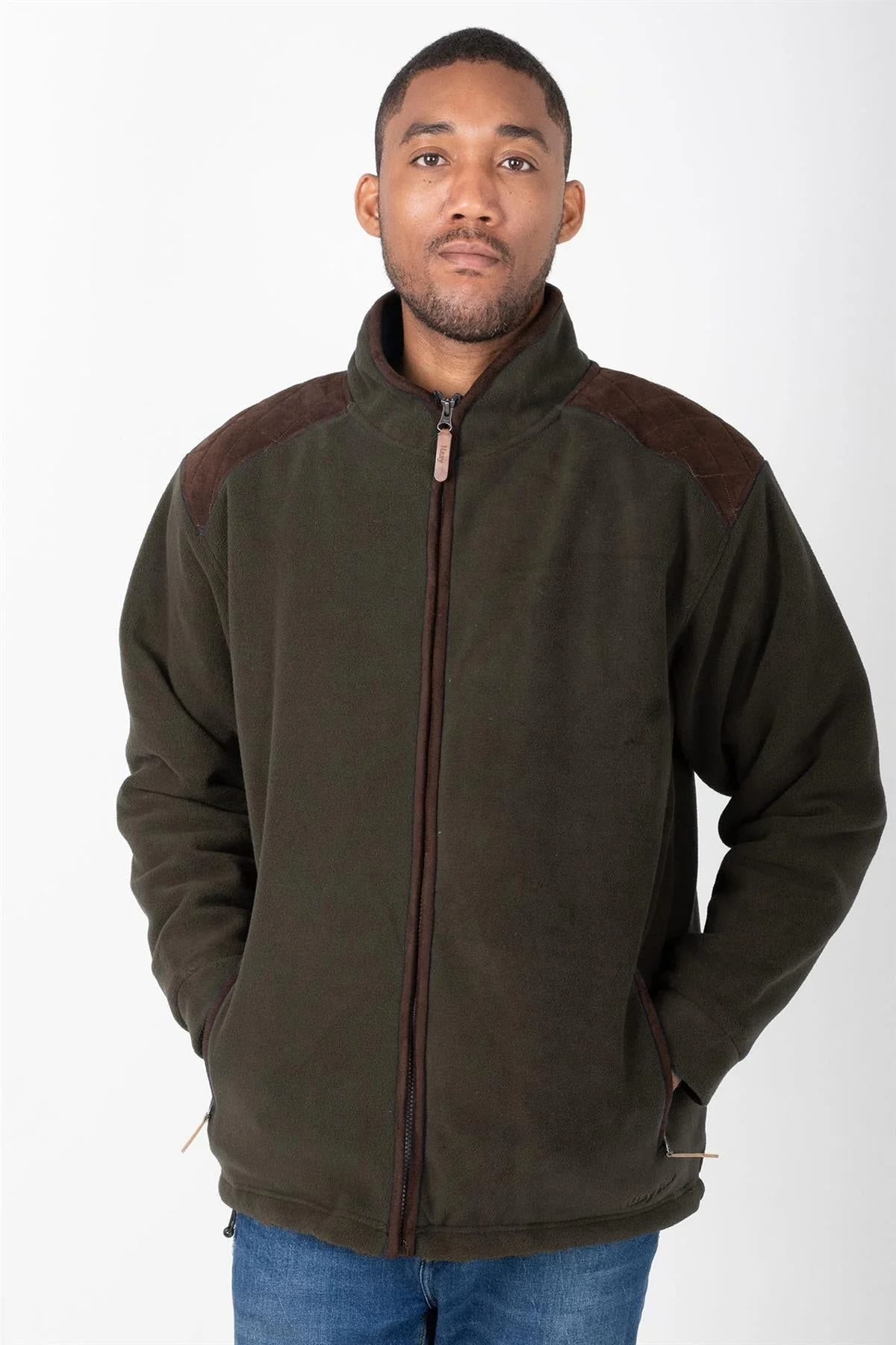 Hazy Blue Marlon Mens Padded Fleece Quilted Jacket - Image 3