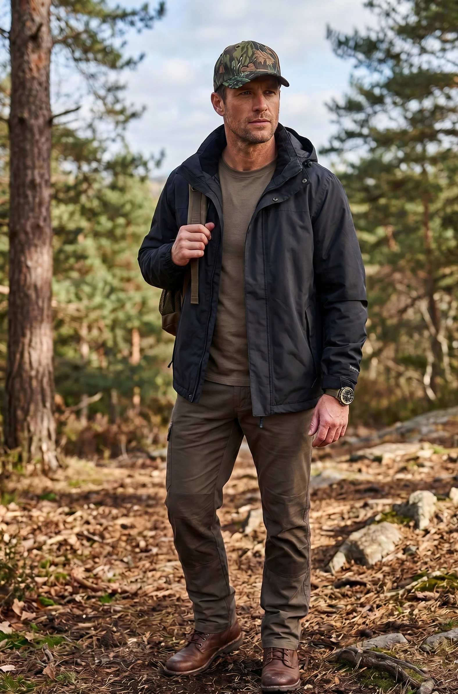 Hazy Blue Men’s Camouflage Cap – Classic Fit, All-Weather Comfort - Image 2