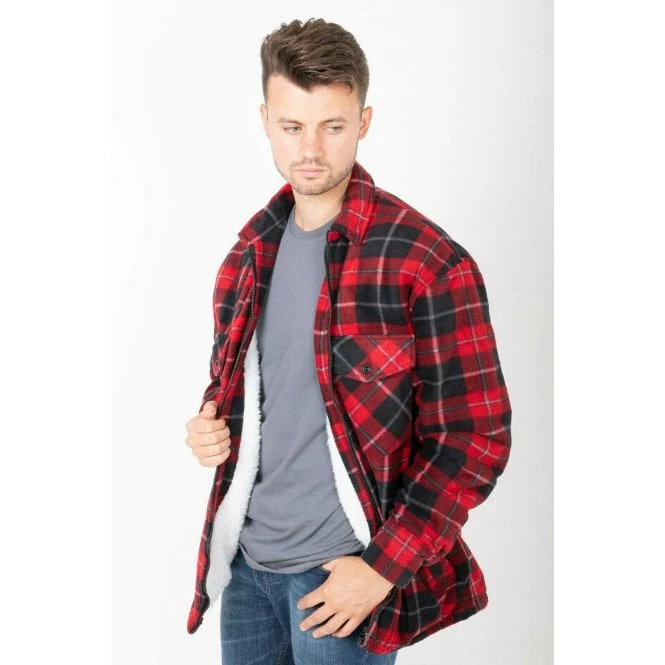 Hazy Blue Mens Baxter Sherpa Lumberjack Fleece Shirt - Image 10