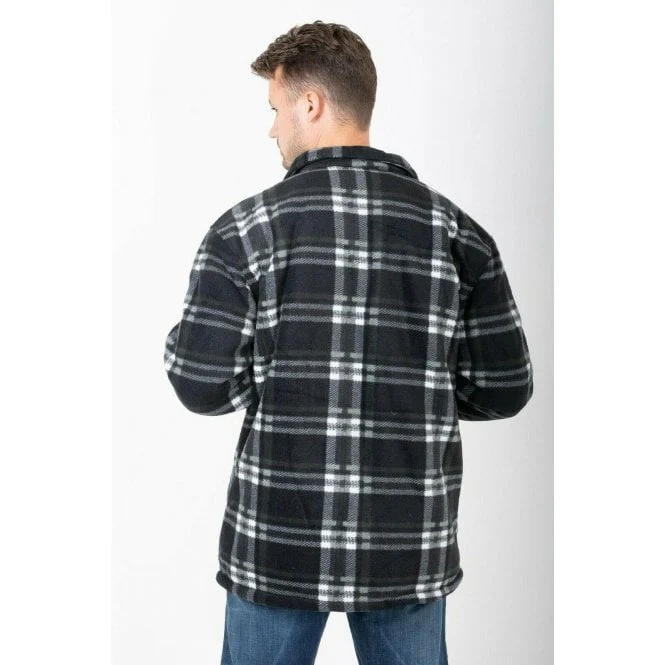Hazy Blue Mens Baxter Sherpa Lumberjack Fleece Shirt - Image 14