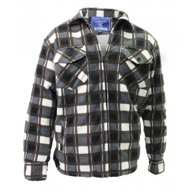 Hazy Blue Mens Baxter Sherpa Lumberjack Fleece Shirt - Image 15