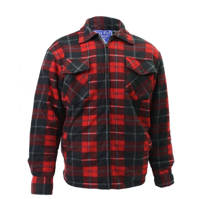 Hazy Blue Mens Baxter Sherpa Lumberjack Fleece Shirt - Image 17