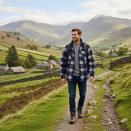 Hazy Blue Mens Baxter Sherpa Lumberjack Fleece Shirt - Image 19