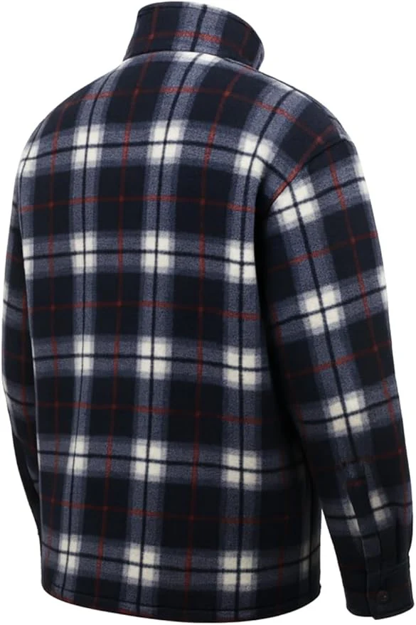 Hazy Blue Mens Baxter Sherpa Lumberjack Fleece Shirt - Image 20