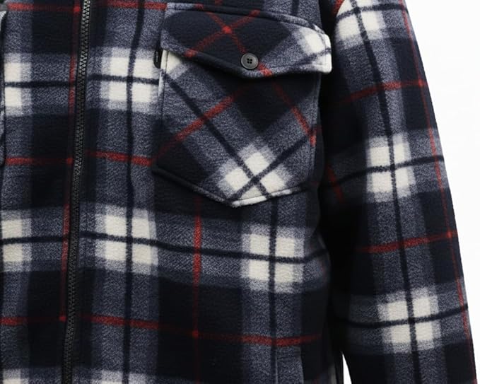 Hazy Blue Mens Baxter Sherpa Lumberjack Fleece Shirt - Image 21