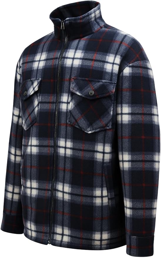 Hazy Blue Mens Baxter Sherpa Lumberjack Fleece Shirt - Image 23