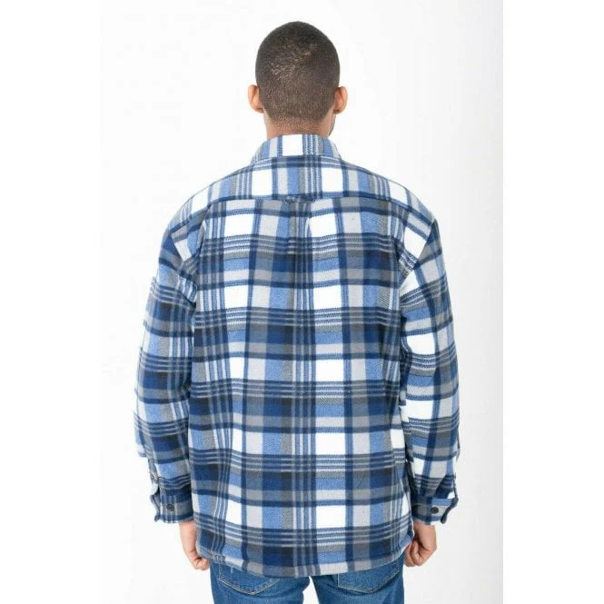 Hazy Blue Mens Baxter Sherpa Lumberjack Fleece Shirt - Image 4