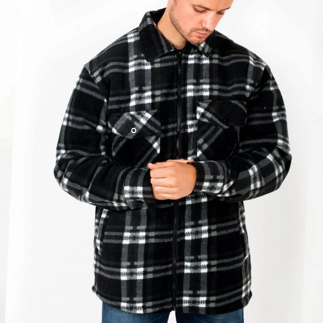 Hazy Blue Mens Baxter Sherpa Lumberjack Fleece Shirt - Image 5