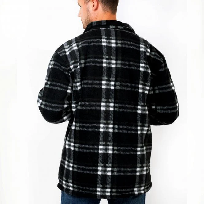 Hazy Blue Mens Baxter Sherpa Lumberjack Fleece Shirt - Image 8