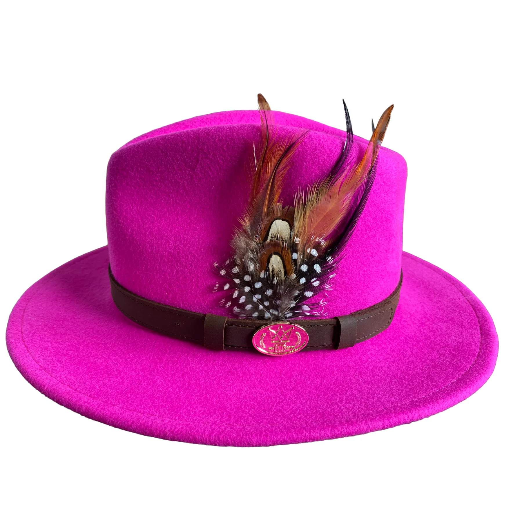 Hazy Blue Wool Felt Hat Fedora with Pheasant Feather - Megan - Image 11