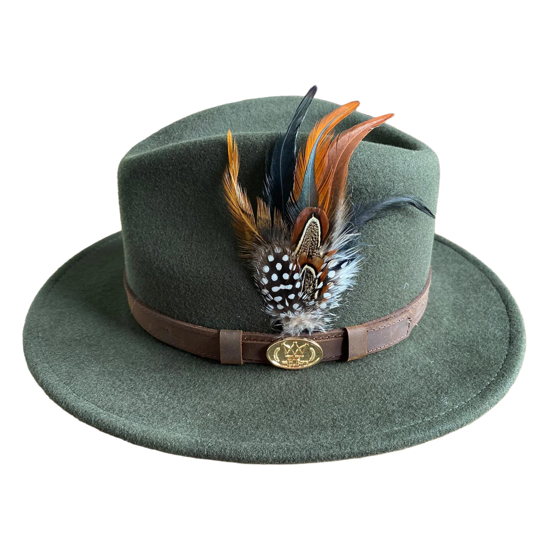 Hazy Blue Wool Felt Hat Fedora with Pheasant Feather - Megan - Image 15