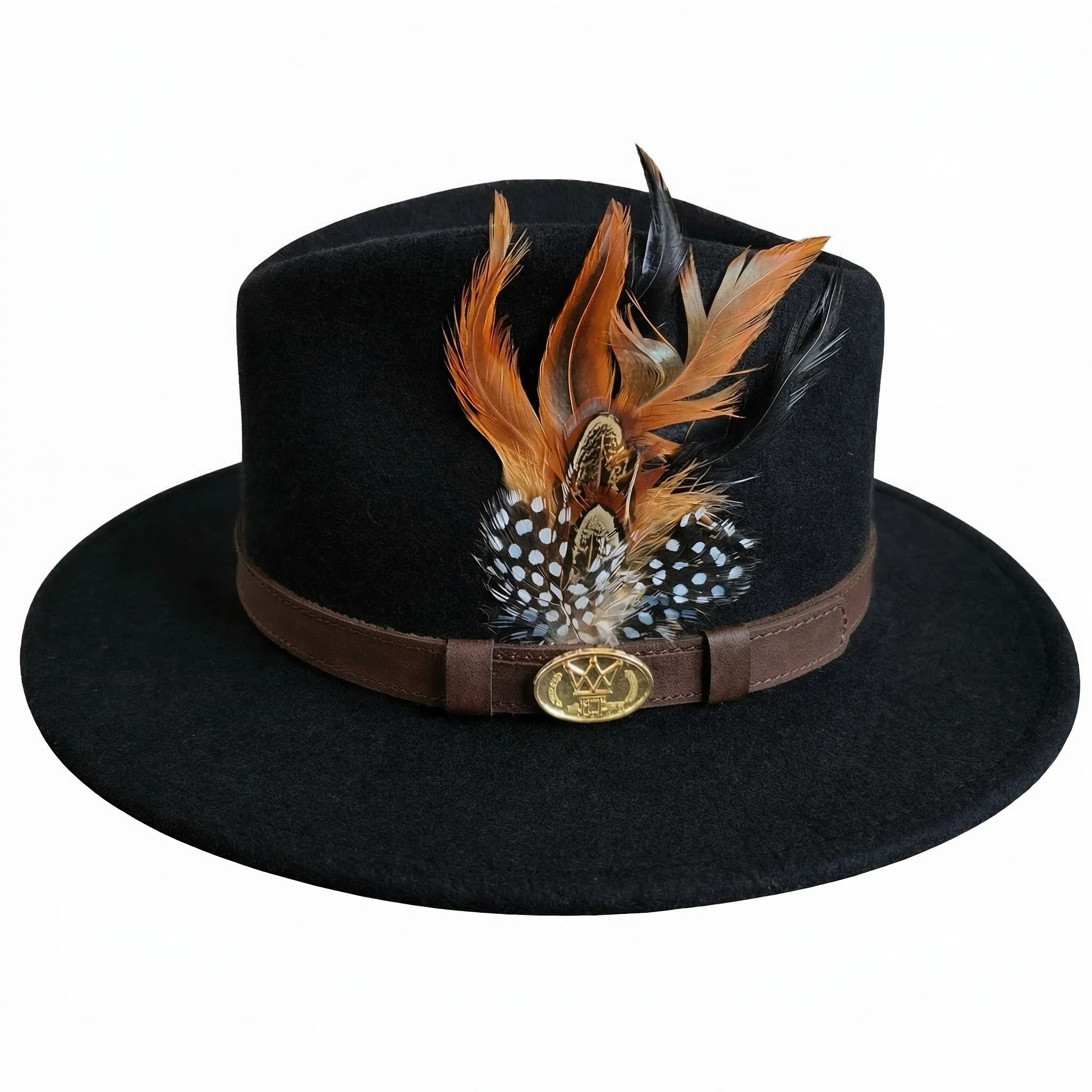 Hazy Blue Wool Felt Hat Fedora with Pheasant Feather - Megan - Image 16