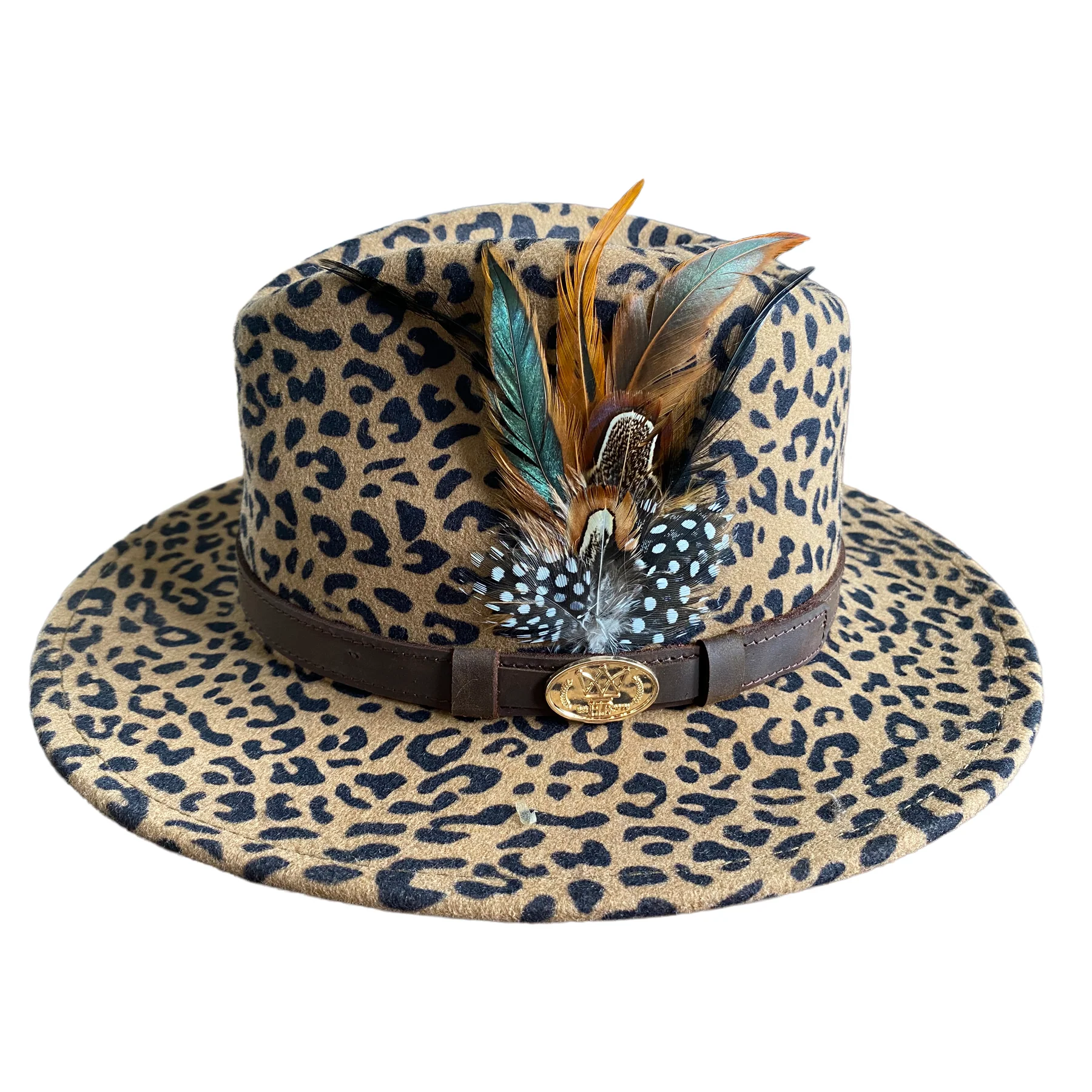 Hazy Blue Wool Felt Hat Fedora with Pheasant Feather - Megan - Image 6