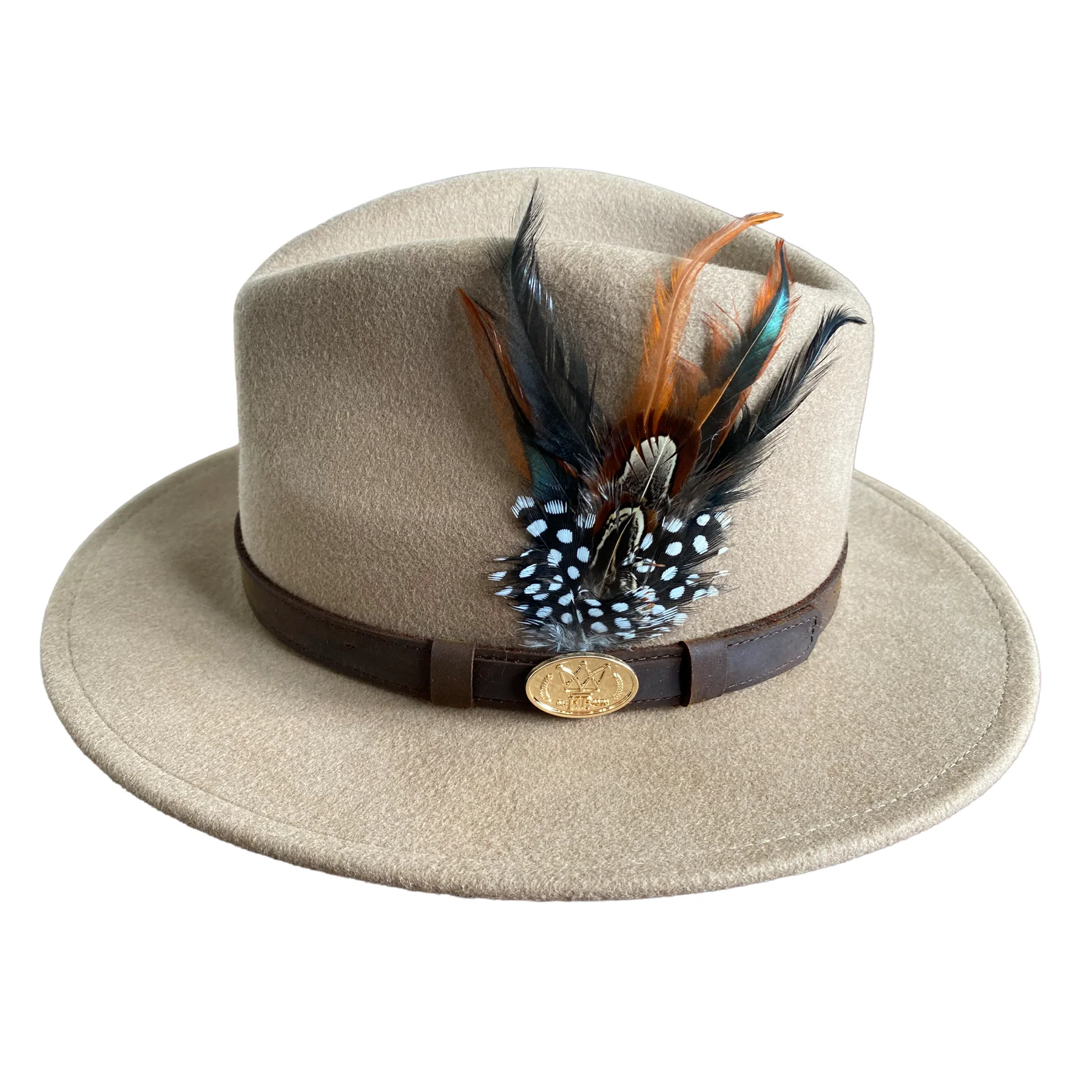 Hazy Blue Wool Felt Hat Fedora with Pheasant Feather - Megan - Image 7