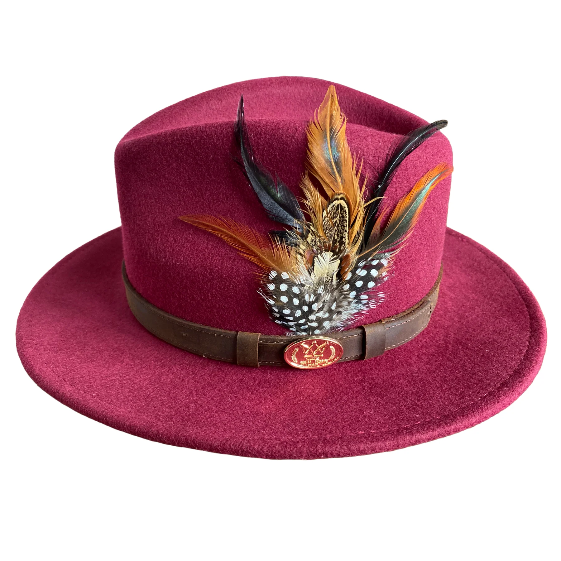 Hazy Blue Wool Felt Hat Fedora with Pheasant Feather - Megan - Image 9