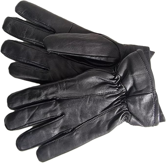 Hazy Blue Mens lined Leather Gloves 100% Leather - Henry - Image 2
