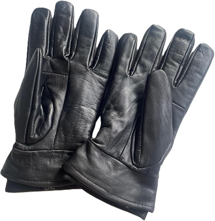 Hazy Blue Mens lined Leather Gloves 100% Leather - Henry - Image 4
