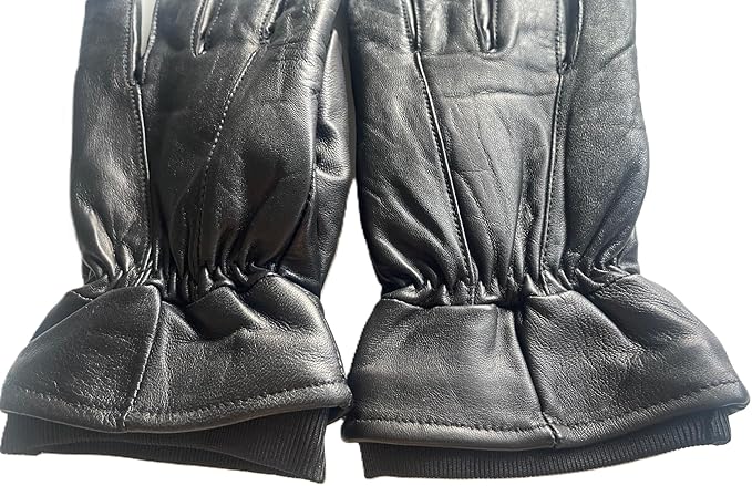 Hazy Blue Mens lined Leather Gloves 100% Leather - Henry - Image 5