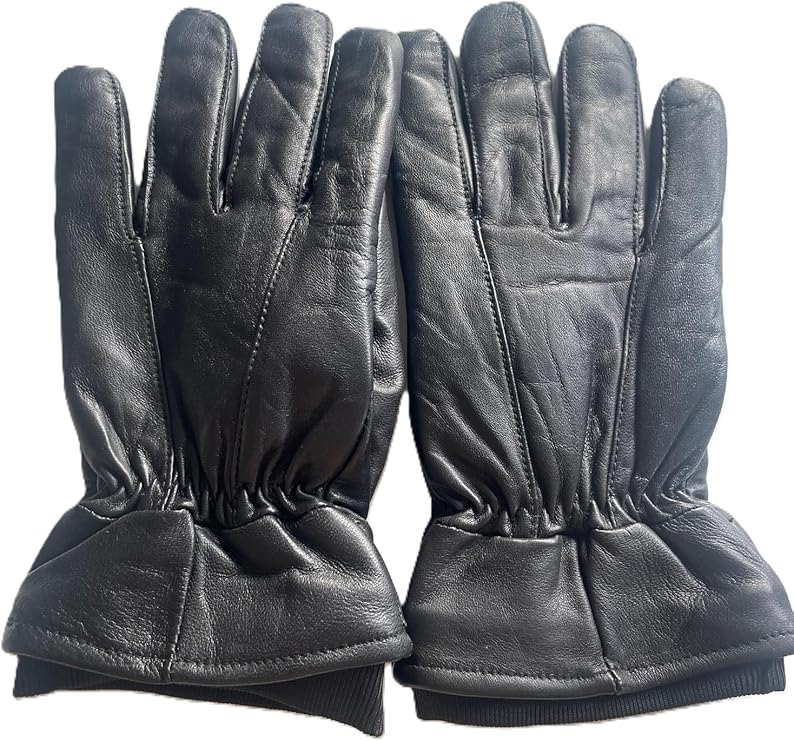 Hazy Blue Mens lined Leather Gloves 100% Leather - Henry - Image 6