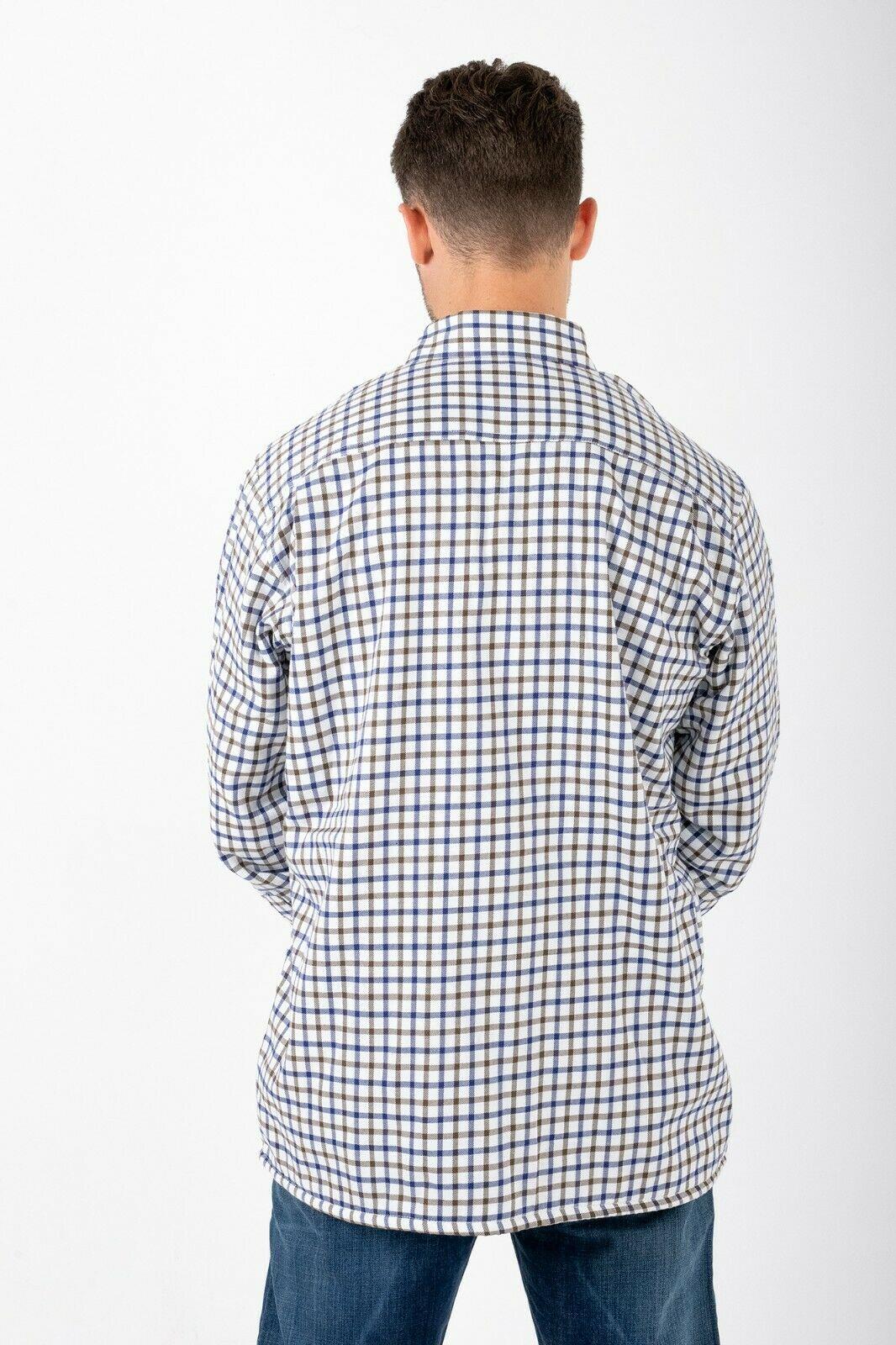 Hazy Blue Mens Long Sleeve Country Check Shirt - Fleece Lined - Image 12